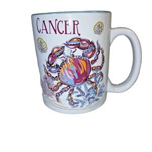 Secret Garden Cancer Zodiac Astrology Jumbo Coffee Mug Cup Crab Blue Interior